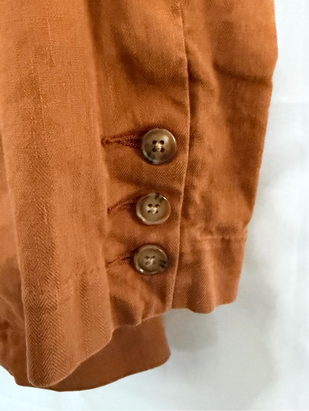 Evereve Linen Blend Blazer Women’s Small Caramel Tan Double Breasted w Pockets - Picture 7 of 11